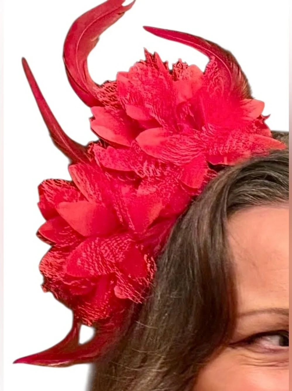 Red Feather Fascinator Headband – Race Day, Derby Parties & 1920’s Flapper